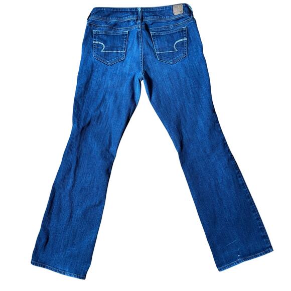American Eagle Low Rise Slim Boot Cut Jeans SZ 8 Dark Wash Y2K - Picture 2 of 11